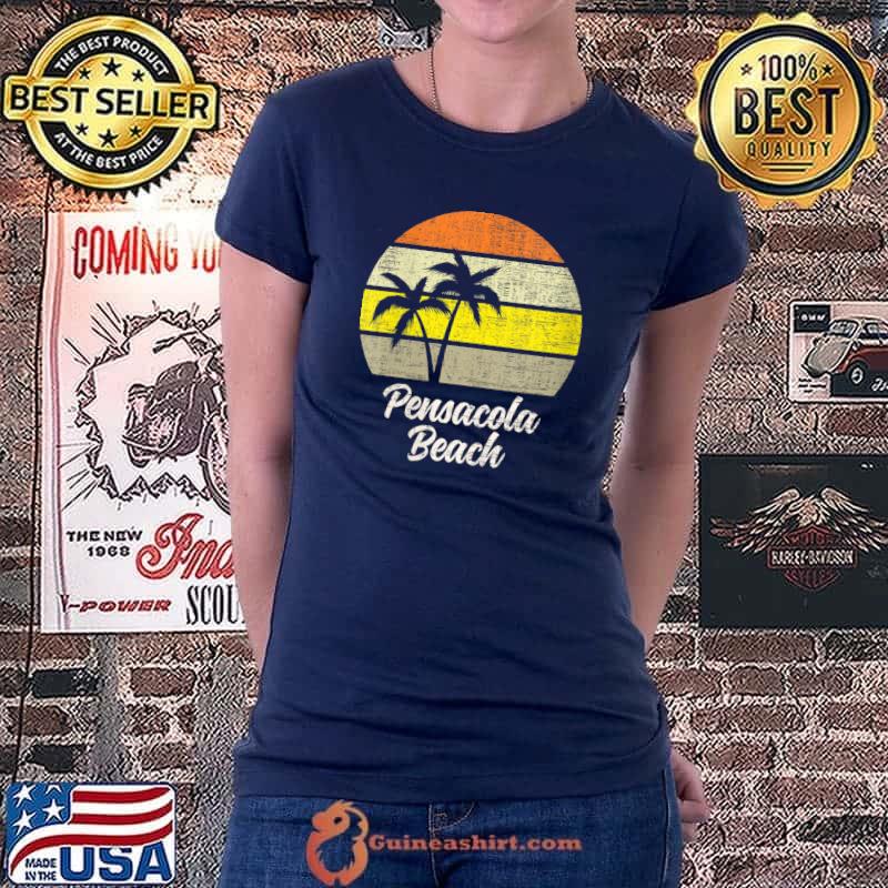 Funny pensacola Beach Vintage 70s Love Florida Surf Retro Sunset T-Shirt