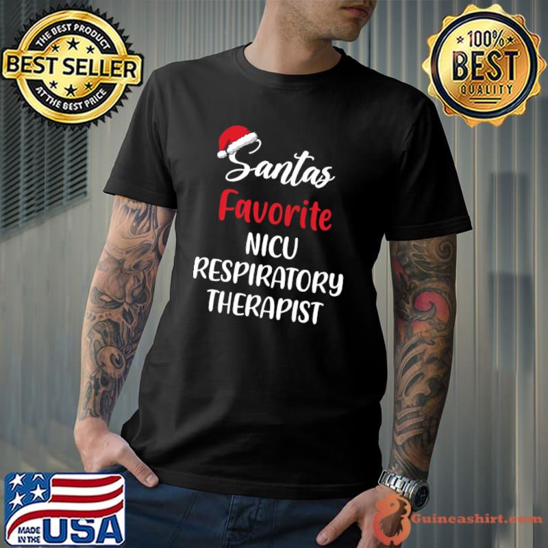 Funny santa's Favorite Nicu Respiratory Therapist Christmas Premium T-Shirt Unisex
