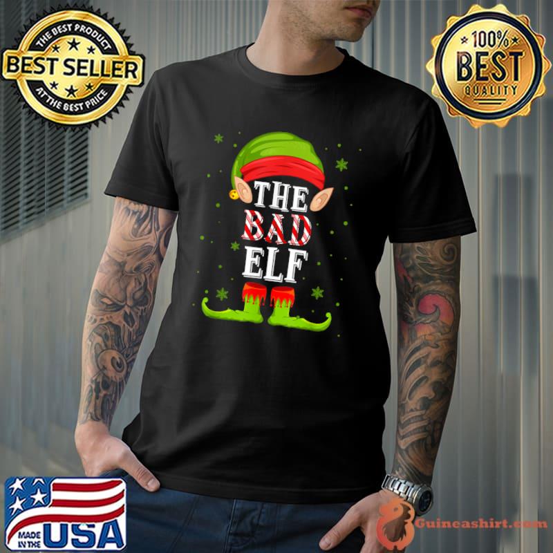 Funny the Bad Elf Xmas Matching Family Christmas Pajamas T-Shirt