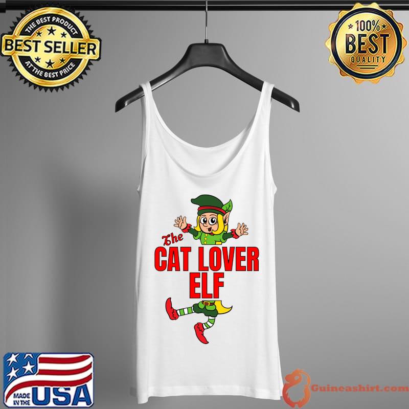 Funny The Cat Lover Elf Christmas Outfit Matching Group Family T- Tank Top