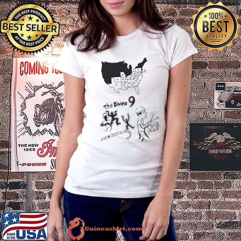 Funny the Divine 9 Map Shirt Ladiestee