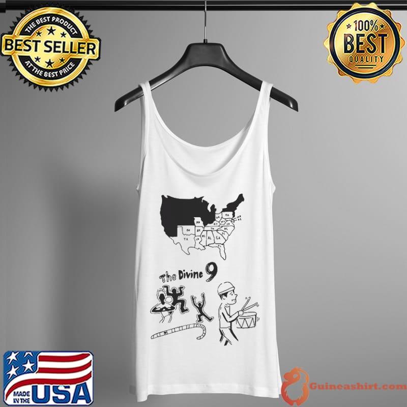 Funny the Divine 9 Map Shirt Tank Top