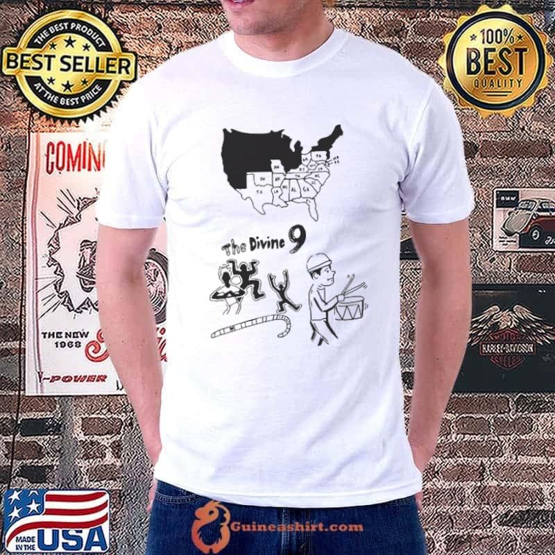 Funny the Divine 9 Map Shirt Unisex