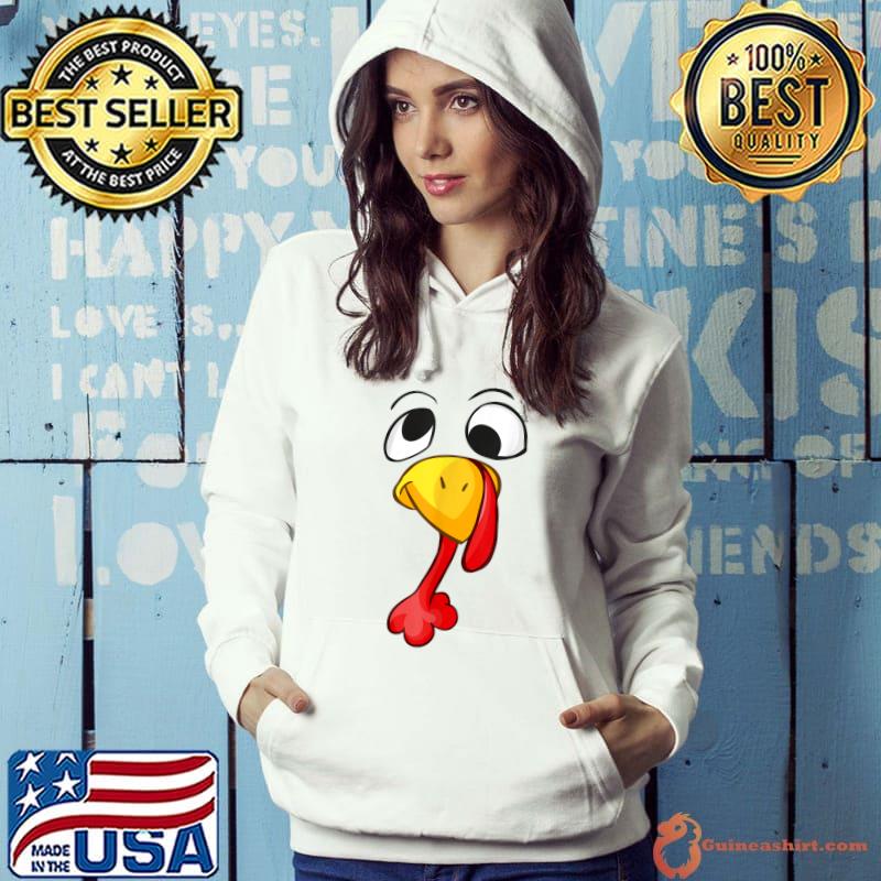 Funny Turkey Face Tee Thanksgiving Turkey Day Costume Gobble T-Shirt