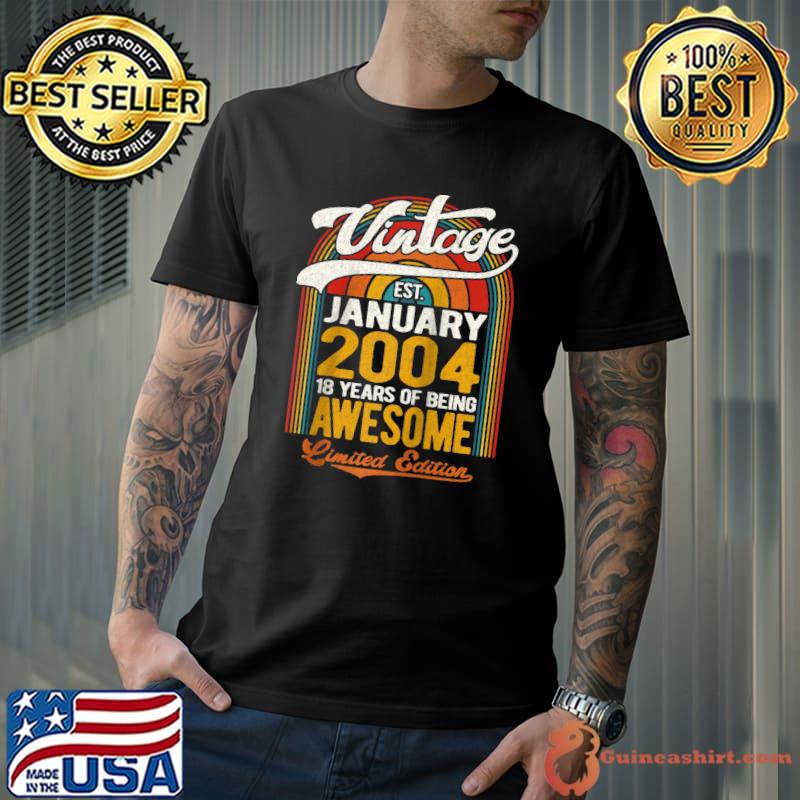 Funny vintage January 2004 Limited Edition - Retro 18th Birthday T-shirt
