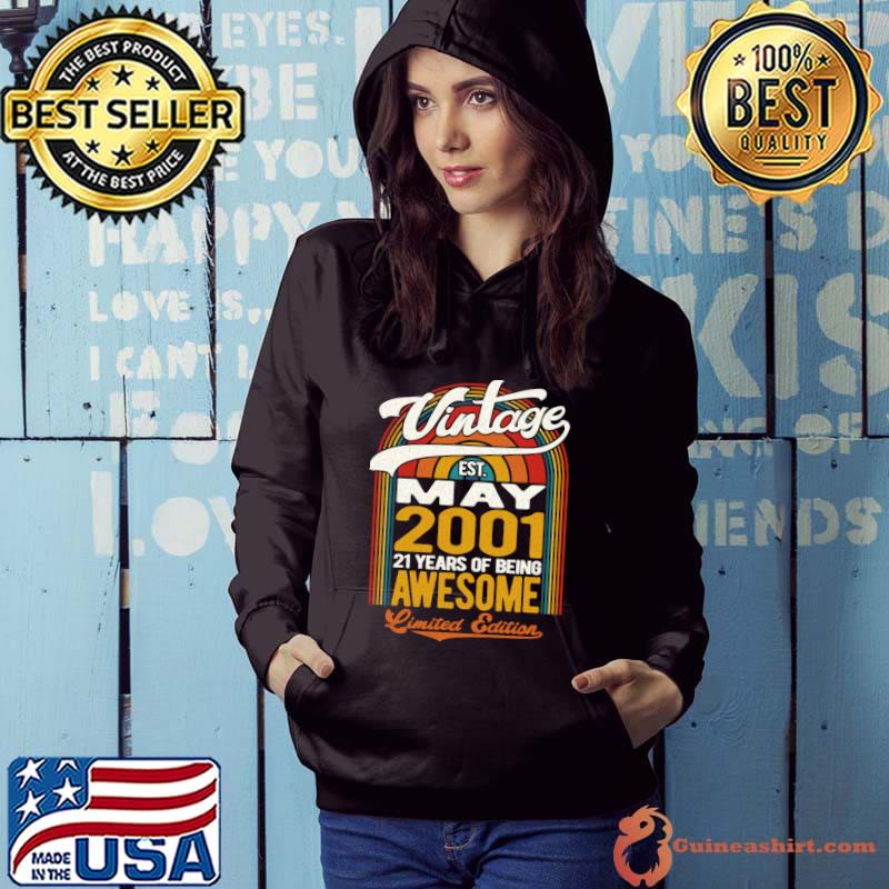 Funny Vintage May 2001 Retro Sunset Limited Edition 21st Birthday T-Shirt