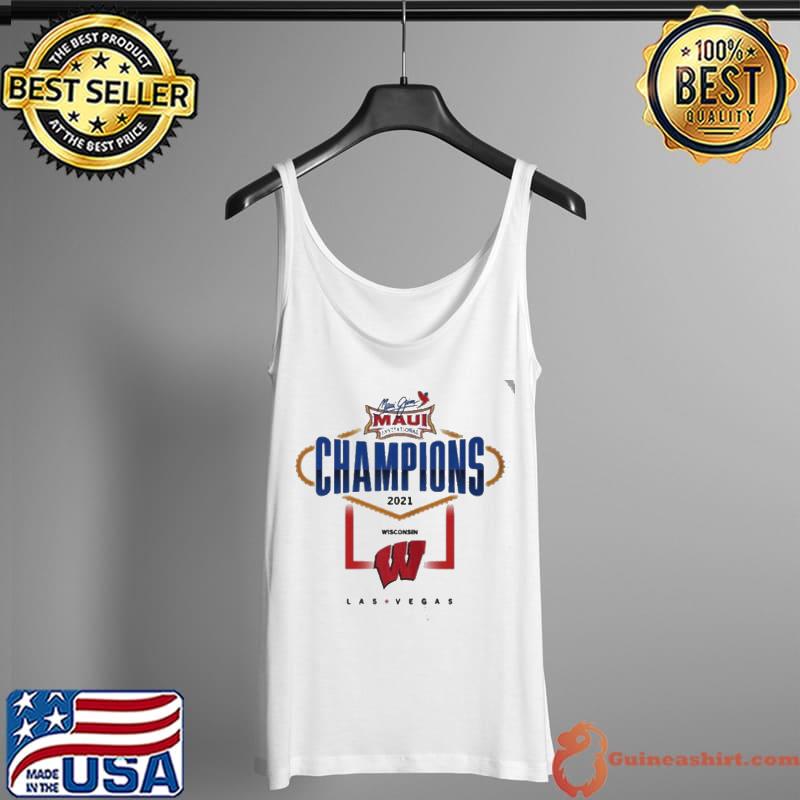 Funny Wisconsin men's basketball win mauI invitational champions 2021 Tank Top