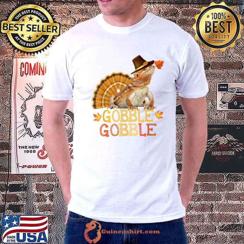 Gobble Gobble Bearded Dragon Turkey Pilgrim Thanksgiving T-Shirt