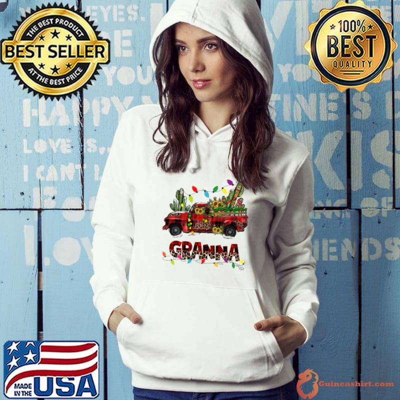 Granna Christmas Leopard Plaid Truck Flower Cactus T-Shirt