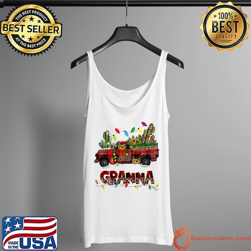 Granna Christmas Leopard Plaid Truck Flower Cactus T-Shirt Tank Top