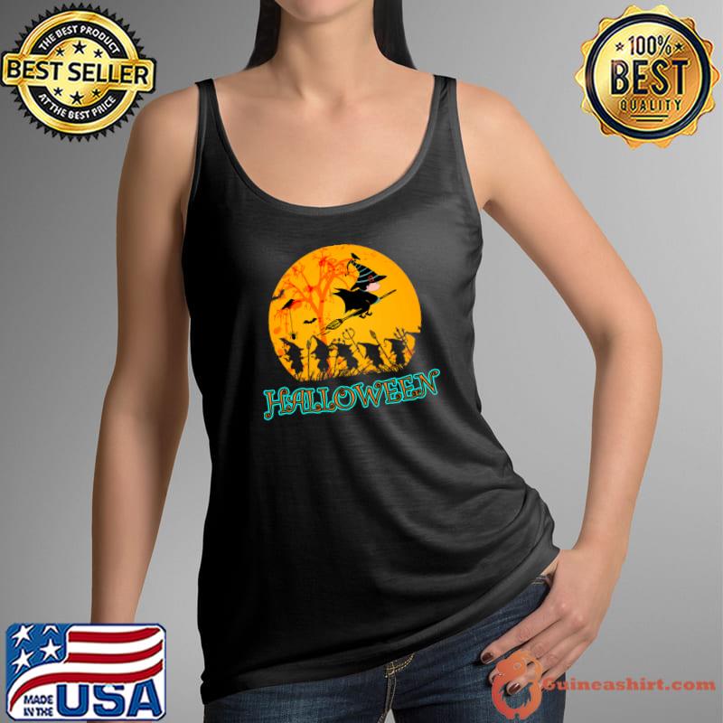 Halloween Fly Broom Funny Halloween Witch For Boys Girls T-Shirt Tank Top