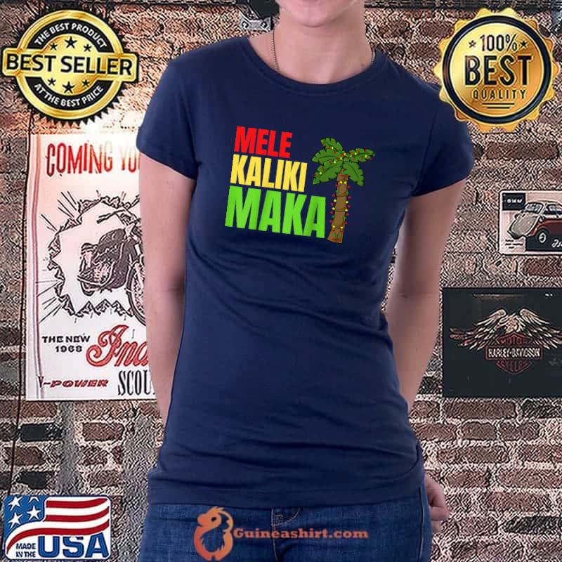 Hawaiian Mele Kalikimaka Christmas Matching Family Pajama T-Shirt