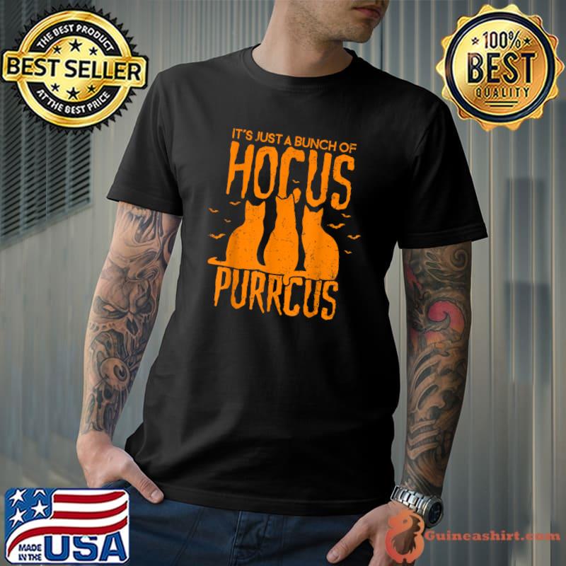 Hocus Purrcus Pocus Halloween Witch Cats Funny Parody T-Shirt