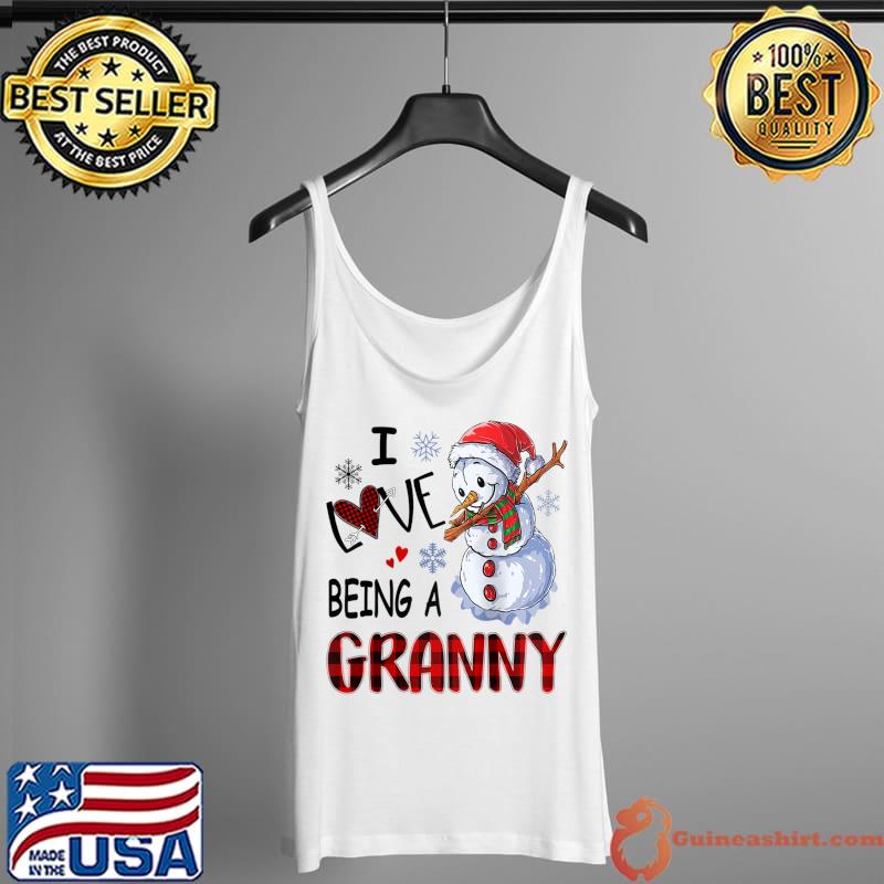 I Love Being Granny Dabbing Snowman Plaid Christmas T-s Tank Top
