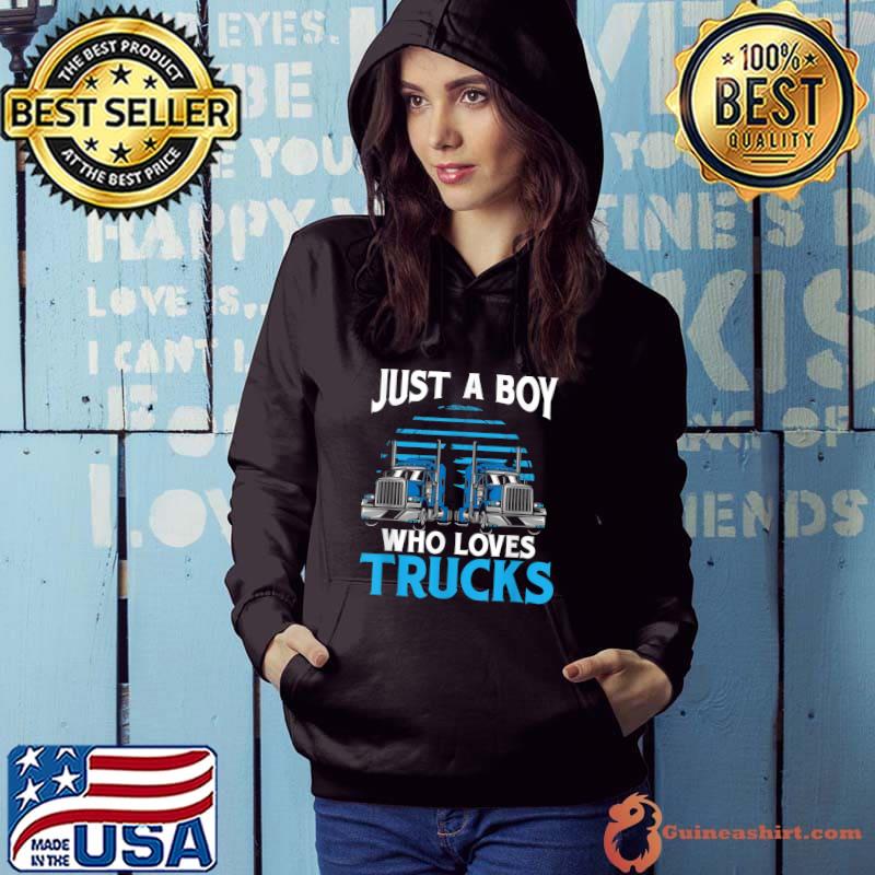 Just a Boy Who Loves Trucks Trucker Truck Driver T-Shirt
