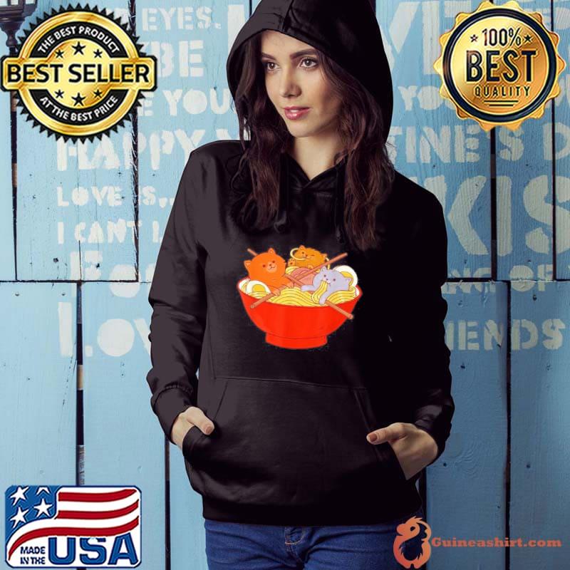 KAWAII CUTE ANIME CATS OTAKU JAPANESE RAMEN NOODLES SHIRT