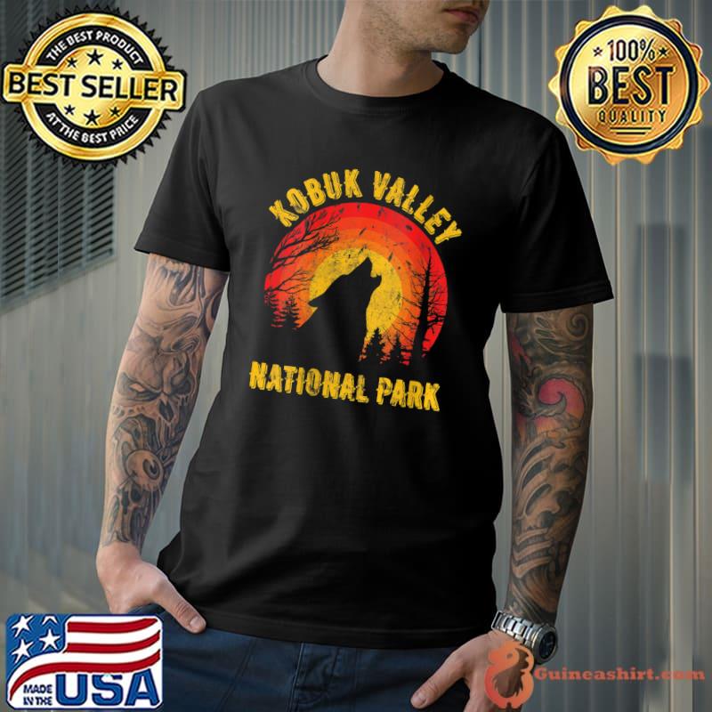 Kobuk Valley National Park Alaska Wolf Retro Sunset Nature T-Shirt Unisex