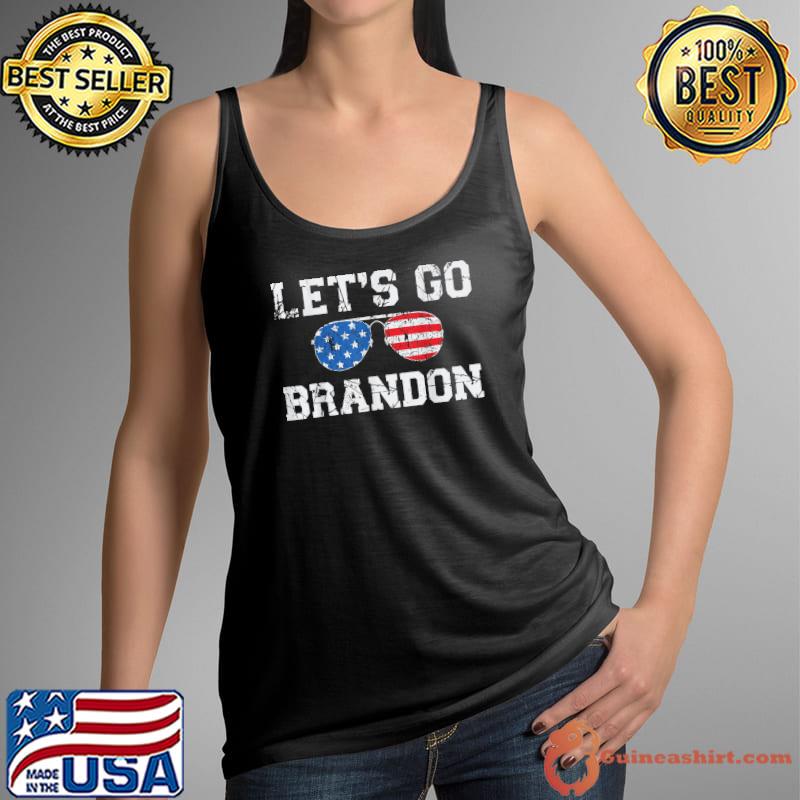 Lets Go Brandon Shirt Retro USA Glasses Funny Men Women T-Shirt Tank Top