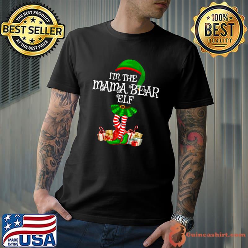 Matching Family Group I'm The Mama Bear Elf Christmas T-Shirt