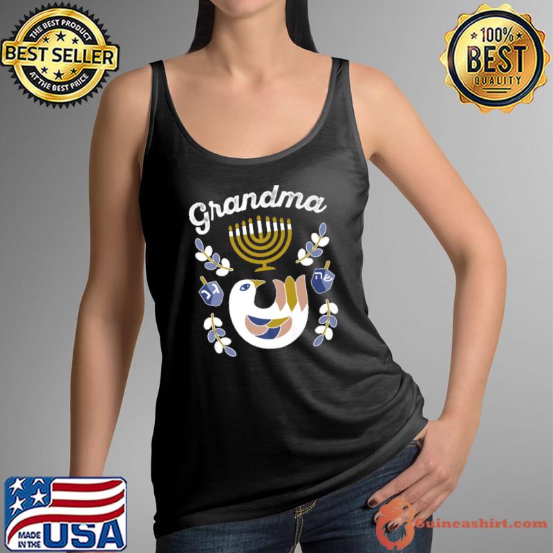 Matching Family Hanukkah Pajamas Top Dreidel Menorah Grandma Premium T-Shirt Tank Top