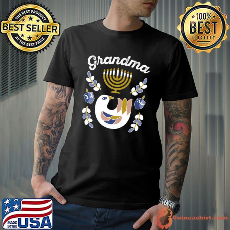 Matching Family Hanukkah Pajamas Top Dreidel Menorah Grandma Premium T-Shirt Unisex