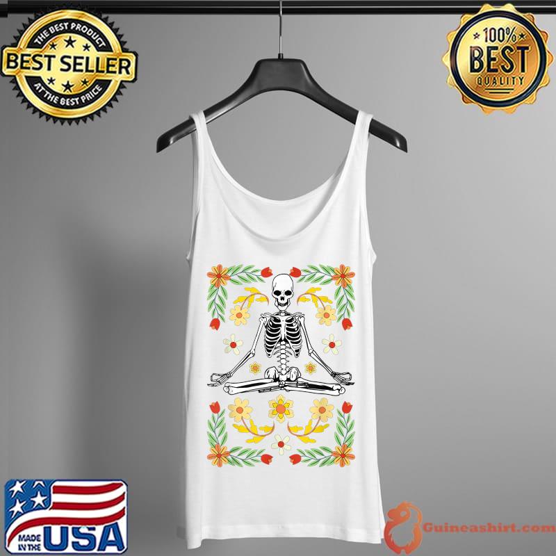 Meditating Skeleton Dia De Los Muertos Mexican Day of Dead T-Shirt Tank Top