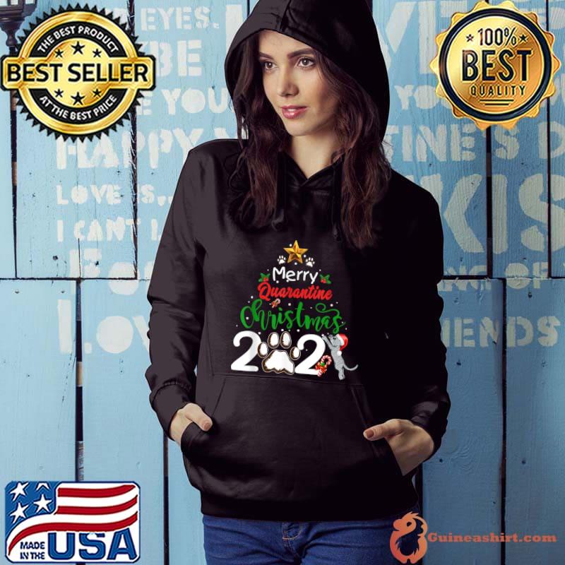 Merry Quarantine cat Family Christmas 2021 T-Shirt