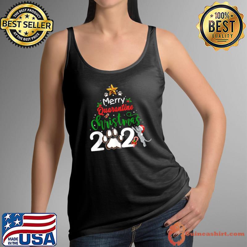 Merry Quarantine cat Family Christmas 2021 T-Shirt Tank Top