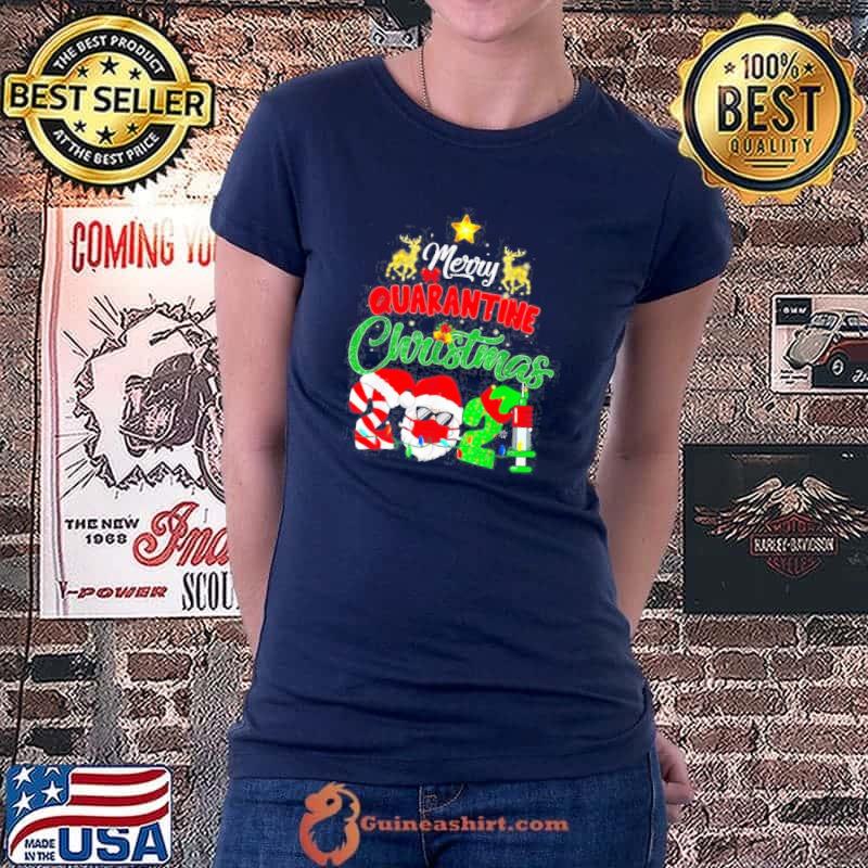 MERRY QUARANTINE CHRISTMAS NURSE & FAMILY CHRISTMAS PAJAMA SHIRT Ladiestee