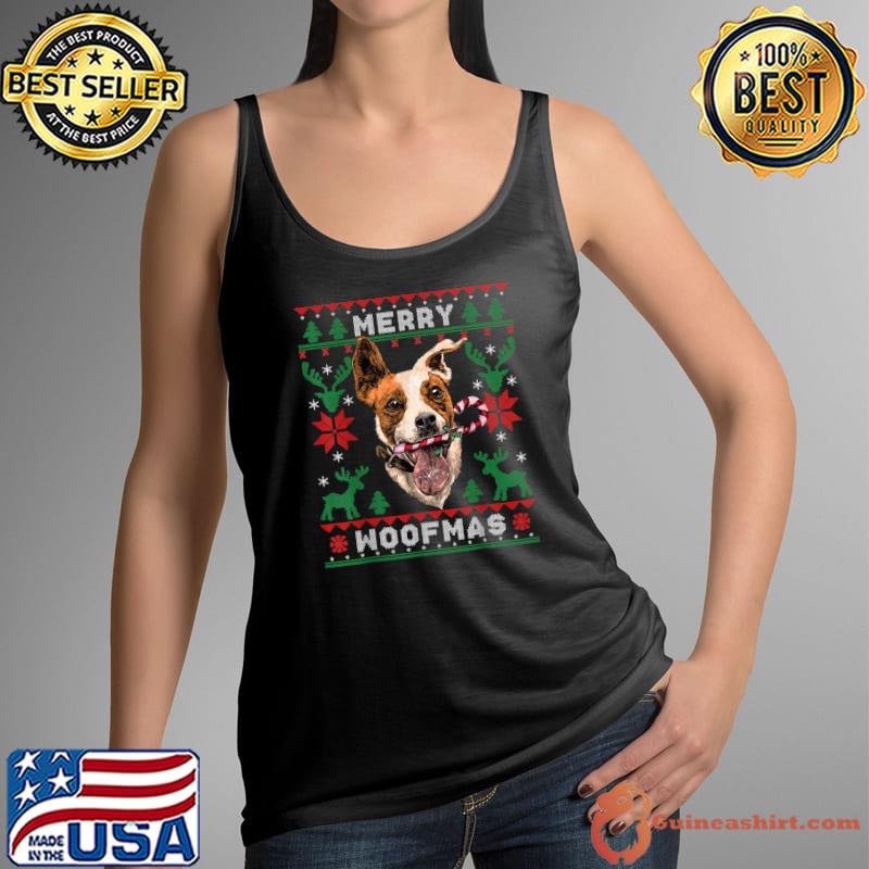 Merry Woofmas Jack Russell Terrier Santa Claus Dog Christmas T-Shirt Tank Top