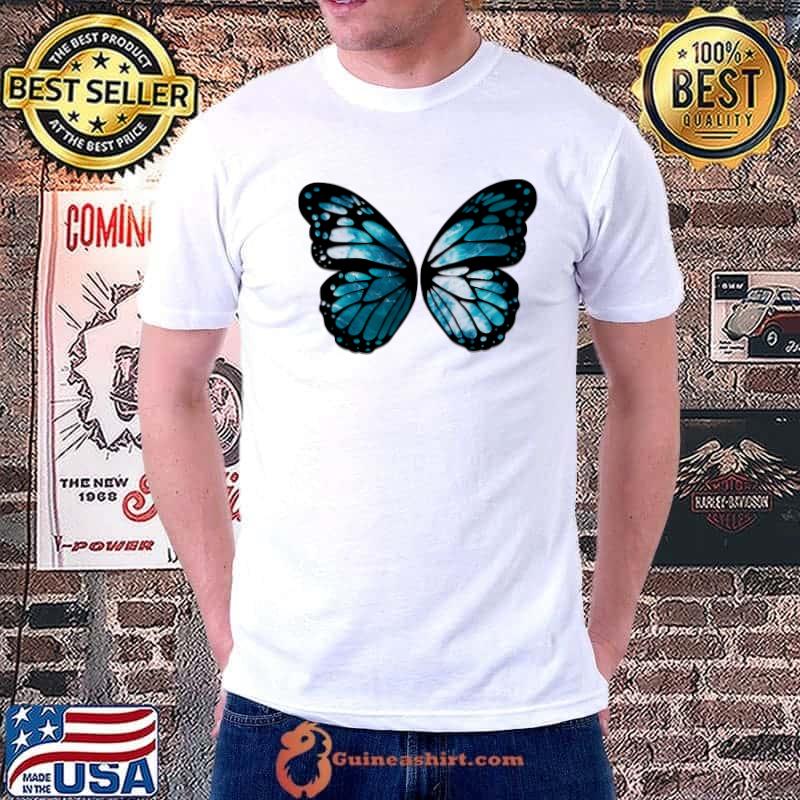 Monarch Butterfly wings Ocean motif in the back T-shirt