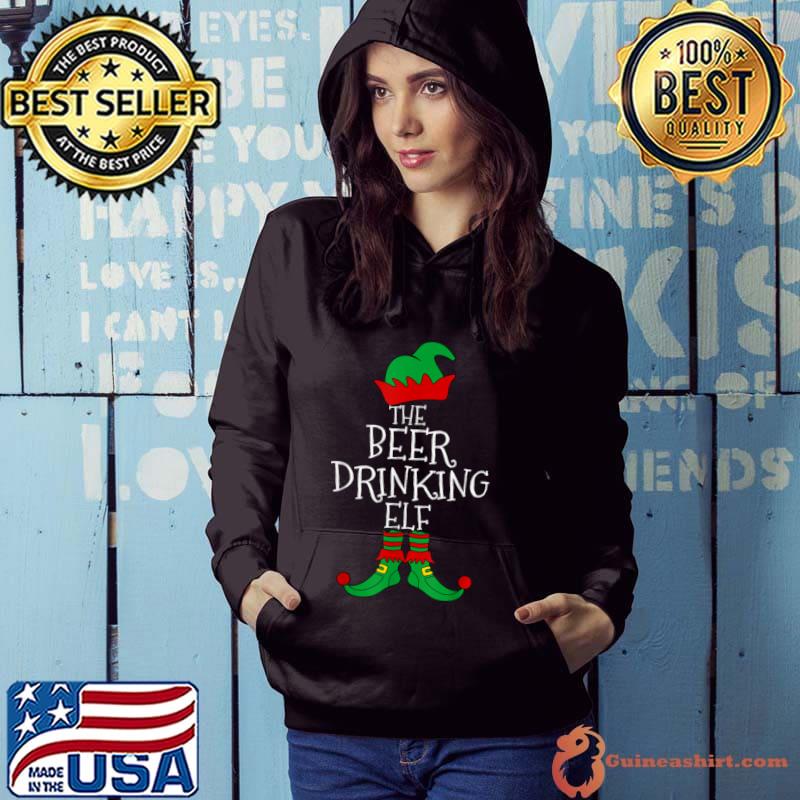 Nice Beer Drinking Elf Matching Family Group Christmas Party PJ T Shirt
