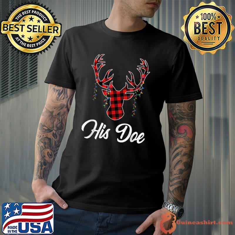 Nice christmas Couple Matching Pajama Set Her Buck His Doe T-Shirt