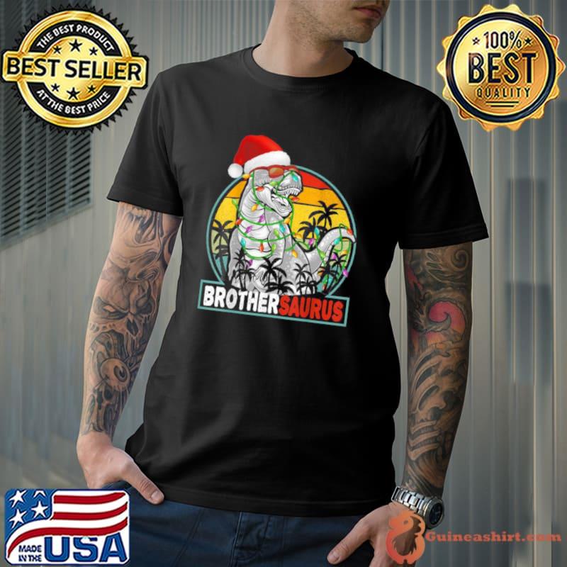 Nice christmas Dinosaur Vintage Rex Pajamas Boys Xmas Lights Shirt