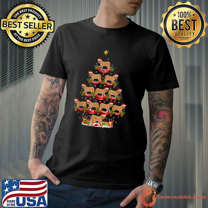 Nice cougar Animal Xmas Tree Lighting Cougar Christmas Tree T Shirt