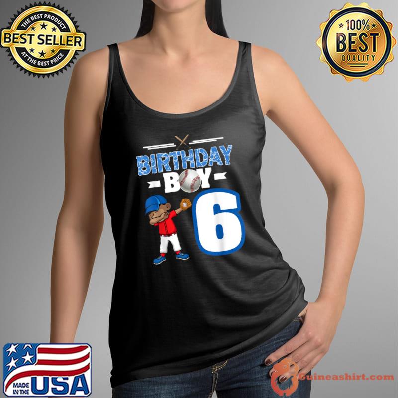 Nice dabbing Boy 6 Year Old Baseball Player 6th Bday Party T-Shirt Tank Top