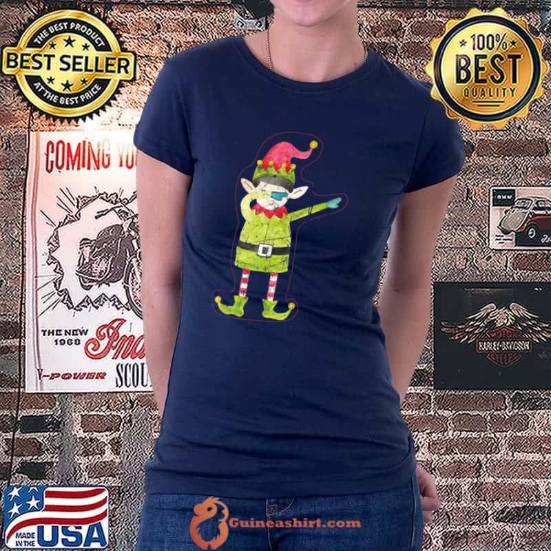 Nice Dabbing Elf Holiday Xmas Christmas Vintage T Shirt Ladiestee