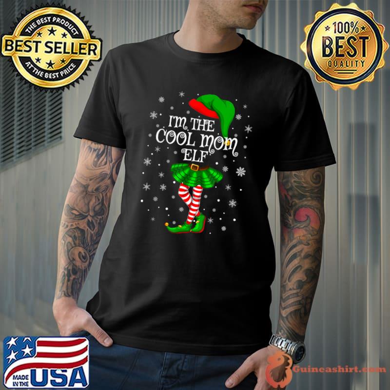 Nice family Matching Women Girls I'm The Cool-Mom Elf Christmas T-Shirt