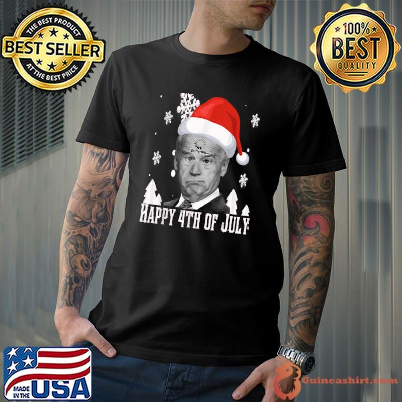 Nice funny Anti Joe Biden Happy 4th of July Merry Christmas T-Shirt