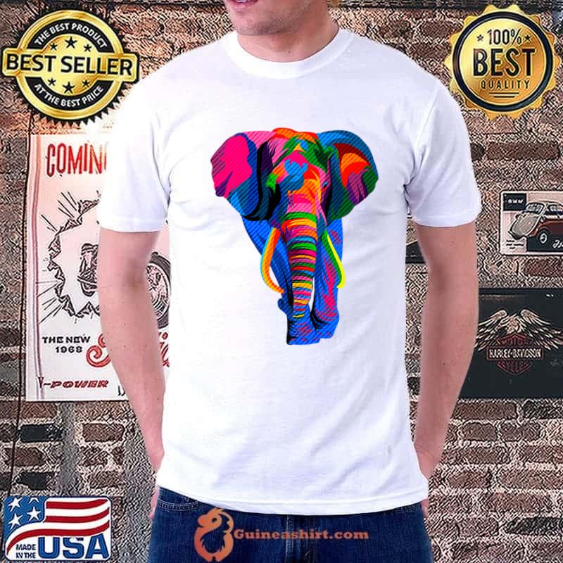 Nice funny Colorful Elephant For Lovers Cool Pop Art Style Premium T-Shirt