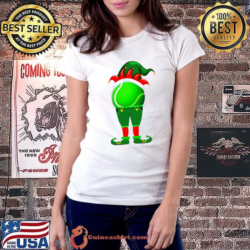 Nice funny Tennis Elf Christmas Family Matching Xmas T-Shirt Ladiestee