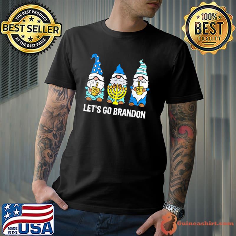 Nice Lets Go Biden Brandon Gnomes Menorah Hanukkah Chanukah Official T-Shirt