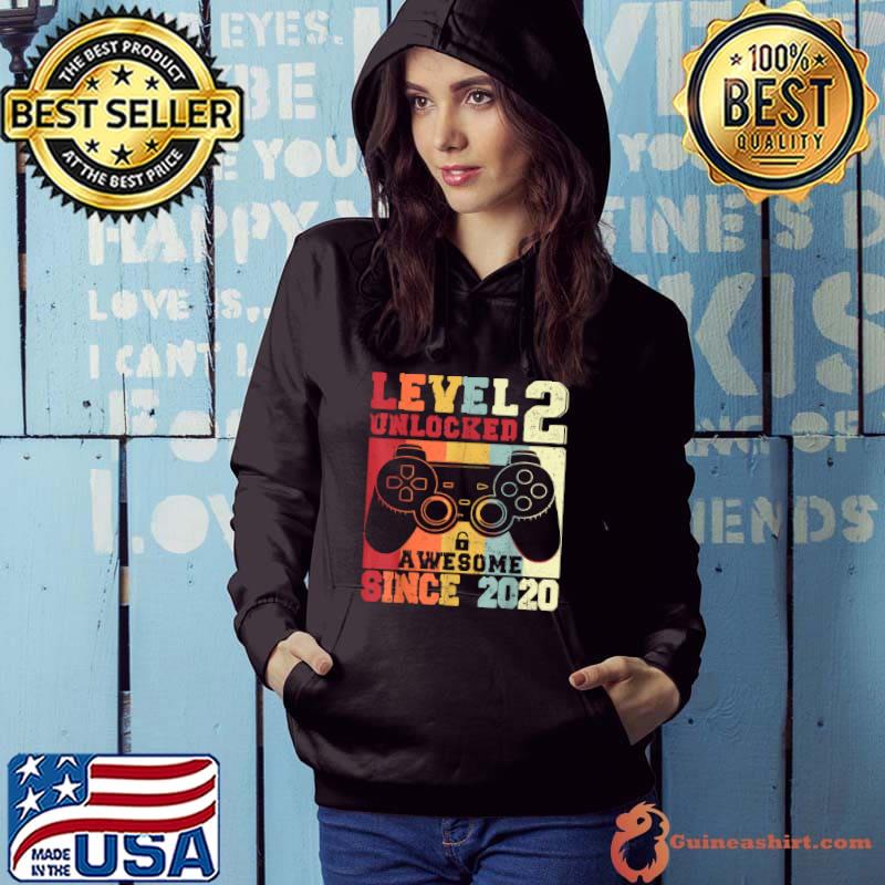 Nice Level 2 Unlocked Video Gamer 2 Year Old Birthday T Shirt