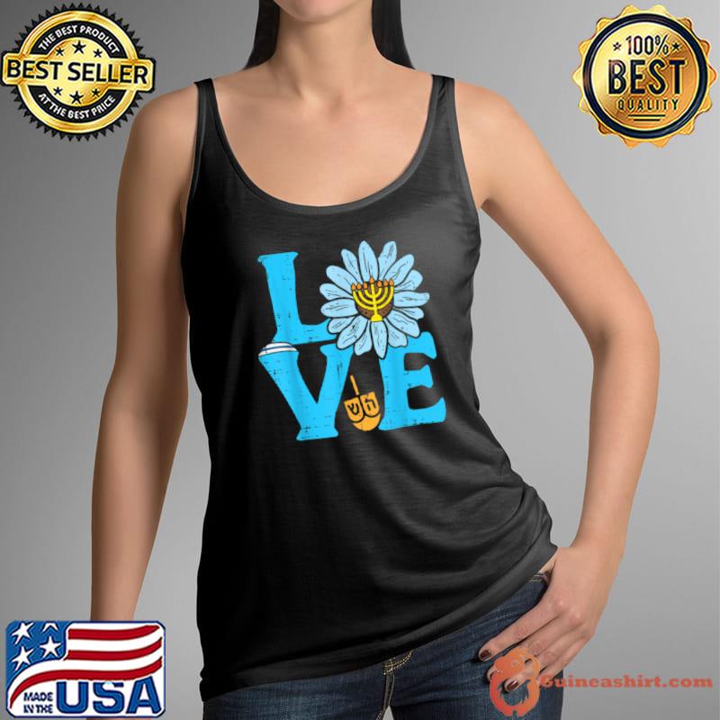 Nice Love Jewish Daisy Hanukkah Pajamas Chanukah PJs Women Girls T Shirt Tank Top