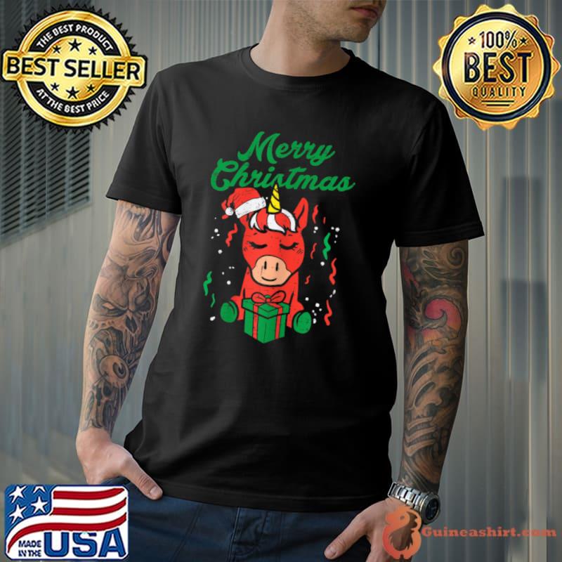 Nice merry Christmas Unicorn Toddler Girls Xmas Christmas Pajamas T Shirt