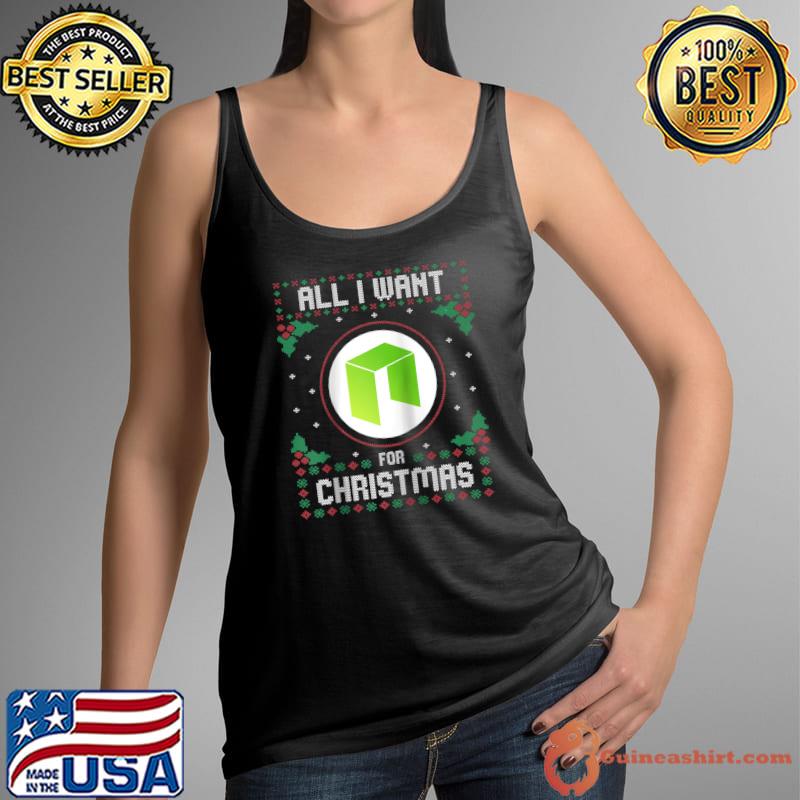 Nice NEO Christmas Crypto Sweater, All I Want For Xmas is Raglan Baseball T Tank Top