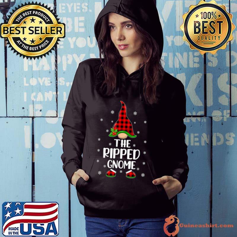 Nice Red Buffalo Plaid Matching The Ripped Gnome Christmas T Shirt