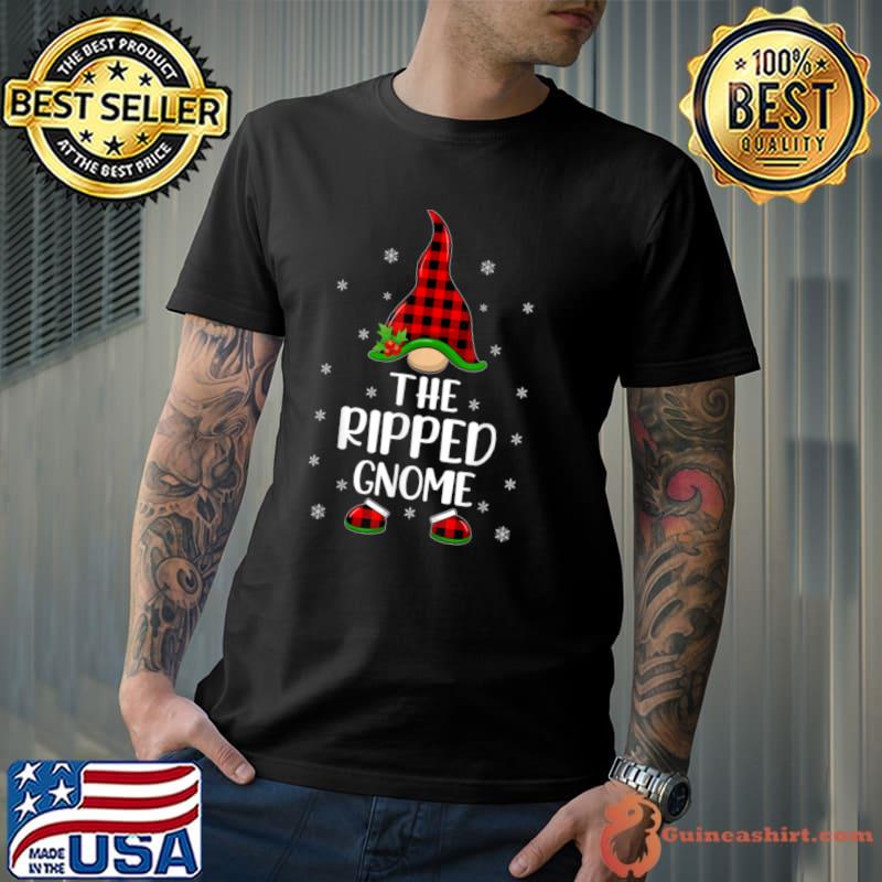 Nice Red Buffalo Plaid Matching The Ripped Gnome Christmas T Shirt Unisex