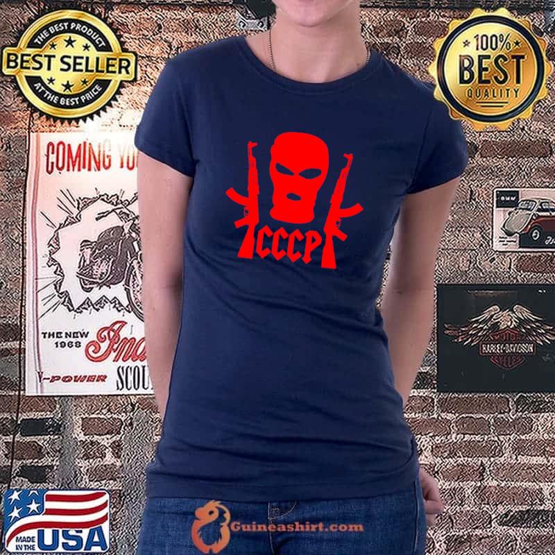 Nice russian Mafia Guns CCCP USSR Russian Gangster Red T-Shirt Ladiestee