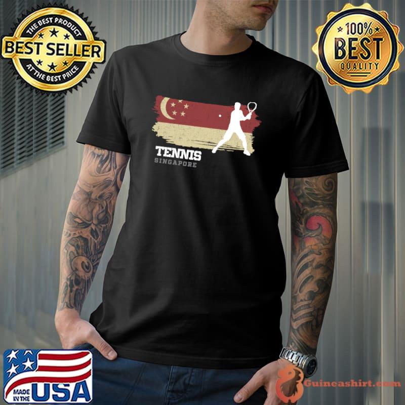 Nice tennis Singapore Flag Team Tennis Player Tennis T-Shirt Unisex
